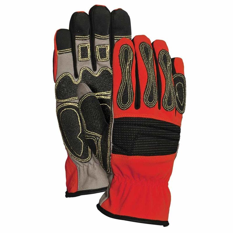 Sythentic Leather Palm EN388 Fire Rescue Gloves / Cut Resistant Work Gloves