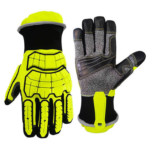 Hi Visible Green XS-3XL Cut Resistant Work Gloves  Impact Protection